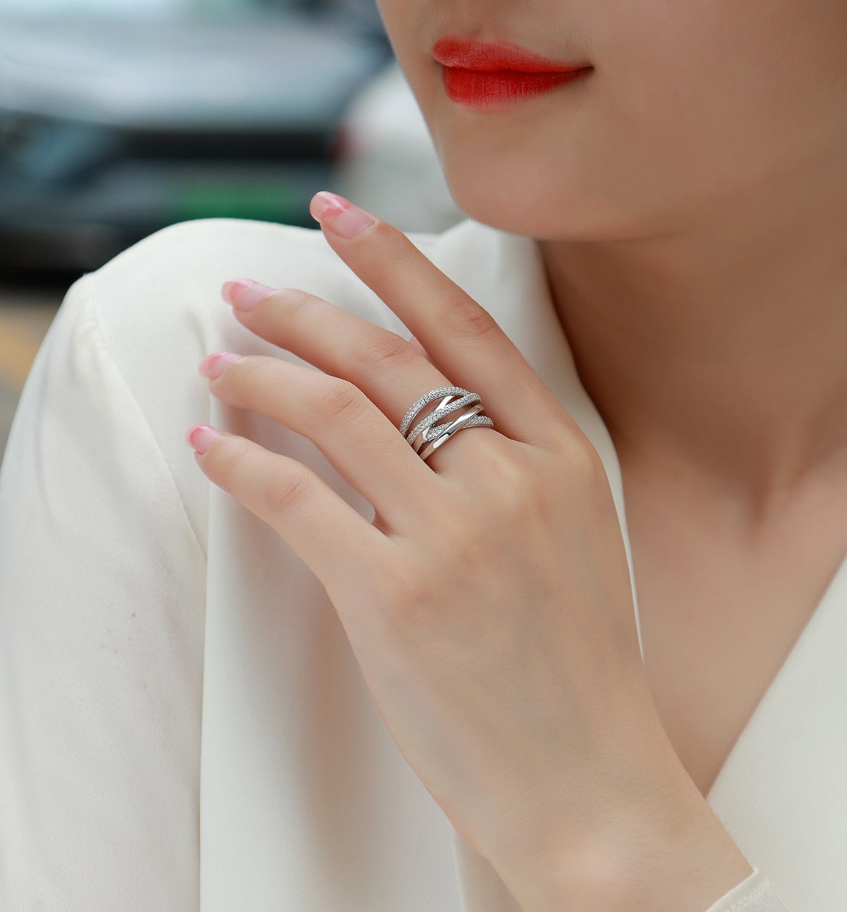 A Fashionable And Luxurious Jewelry Accessory Set With Moissanite S925 Sterling Silver And Platinum-plated Diamond Prohibit